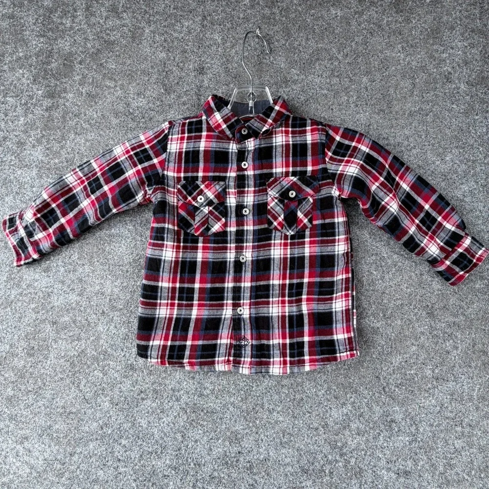 Andy & Evan Shacket Toddlers 4T Multicolor Plaid Quilted Lined Button Front